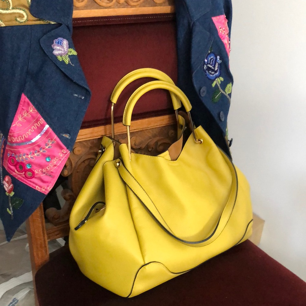 Faux Leather Sondra Roberts Squared Shoulder Bag
